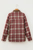 Red Contrast Plaid Long Sleeve Button Down Shirt