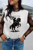 White Contrast Trim Round Neck Rodeo Cowboy Sweater Vest