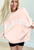 Apricot Pink Oversize Mock Neck Sweatshirt