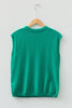 Bright Green Horse Bit Embroidered Loose Short Sleeve Sweater