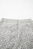 Gray Leopard Frayed Edge Wide Leg High Waist Jeans