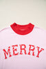 Grapefruit Orange Polka Dot Letter Graphic Colorblock Tunic Sweatshirt