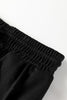Black Seamed Drawstring High Waist Wide Leg Sweatpants