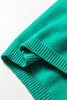 Bright Green Horse Bit Embroidered Loose Short Sleeve Sweater