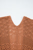 Redwood Burl Mix Pattern Hollowed Knit Open Front Cardigan