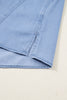 Myosotis Washed Drop Shoulder Bracelet Sleeve Chambray Shirt