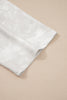 Beige Vintage Tie Dye Bracelet Sleeve Drawstring Elastic Waist 2pcs Short Set