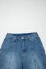 Sail Blue Exposed Stitching Straight Jeans