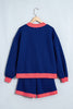 Racing Red Polka Dot Trim Baggy Pullover 2pcs Short Set