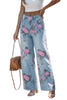 Sky Blue Garden Floral Print Bootcut Jeans