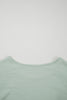 Clearly Aqua Solid Color Ruffled Short Sleeve Casual Blouse