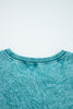 High-rise saved by grace Letter Embroidery Mineral Wash Loose Sweatshirt