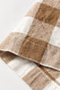 Brown Gingham Plaid Tie Elastic Waist Shift Pants