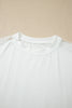 White Sheer Lace Splicing Long Sleeve Shift Top