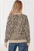 Orange Leopard Drop Shoulder Chunky Knitted Cardigan Sweater