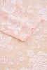 Apricot Pink Sheer Floral Lace Mesh Mock Neck Long Sleeve Top