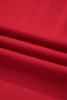 Fiery Red Pleated Detail Pull On High Elastic Waist Loose Straight Pants