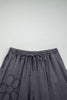 Light Grey Flower Patch Mineral Washed Terry Knit Cropped Wide Leg Pants