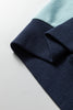 Iceland Blue Contrast Edge Colorblock Patchwork Crop Sweatshirt