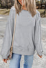 Black Plain Drop Shoulder Crewneck Pullover Sweatshirt