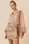 Multicolour Boho Floral Mixed Print Puff Sleeve Shirt