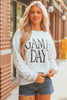 Black Vintage Washed GAME DAY Graphic Baggy Sweatshirt