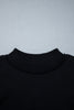 Black Oversize Drop Shoulder Reversible Mock Neck Sweatshirt