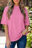 Beau Blue Solid Color High Neck Oversize Tee