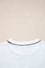 White Stripe Colorblock Patchwork Contrast Stitching Oversize Sweatshirt