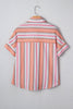 Pink Stripe Button up Short Sleeve Shirt