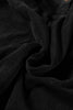 Black Corduroy Half Button Collared Long Sleeve Mini Dress