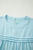 Yellow Cream Tie Half Sleeve Pleated Detail Babydoll Blouse