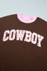 Grapefruit Orange Polka Dot Letter Graphic Colorblock Tunic Sweatshirt