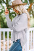 Blue Stripe Smocked Cuffed Striped Boyfriend Shirt with Pocket