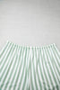 Smoke Green Striped Patchwork V Neck Two Piece Shorts Plus Size Set
