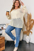 Parchment Hollow Out Knit Star Pattern Accent Plus Size Jumper