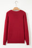 Racing Red Merry Colorful Dot Detail Christmas Drop Shoulder Sweater