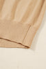 Smoke Gray High Neck Puff Sleeve Sweater Pleated Mini Skirt 2pcs Knitted Outfit