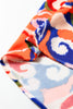 Red Paisley Geometric Mixed Print Patchwork Puff Sleeve Blouse Top