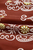 Brown Floral Print Belted Striped Trim Tiered Maxi Dress