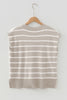 Parchment Side Slits Crewneck Short Sleeve Sweater Tee