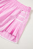 Bonbon Contrast Trim Pleated Casual Active Shorts
