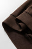 Coffee Button Front V Neck Casual Cardigan
