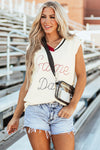 White Vintage Game Day Sweater Vest