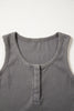 Blue Vintage Distressed Ribbed Mineral Wash Tank Top