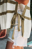 Khaki Stripe Tie Open Side Sweater Knitted Top