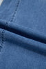 Beau Blue Solid Patchwork Grommet Tie Waist Loose Ankle-Length Jeans
