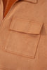 Thai Curry Collared V Neck Faux Suede Short Sleeve Shift Mini Dress