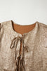 Gold Metallic Tied Front Babydoll Blouse