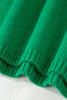 Bright Green Festive Bow Backless Bubble Sleeve Sweater
